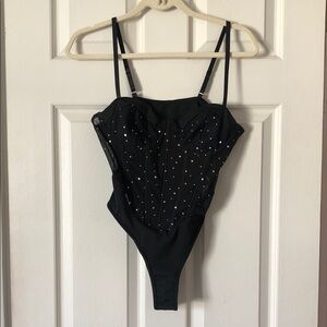 SHEIN Black Glitter Bodysuit